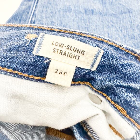 Madewell Low-Strung Straight Button Fly Wide Leg Denim Jeans DM7104 Size 28P - Picture 6 of 9